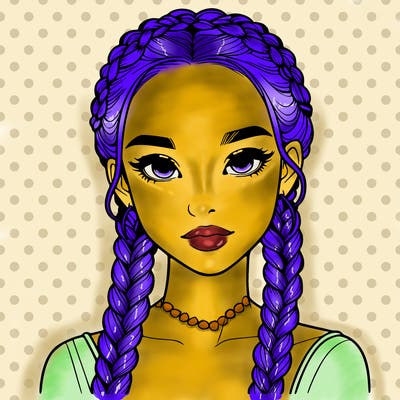 realistic girl with braids