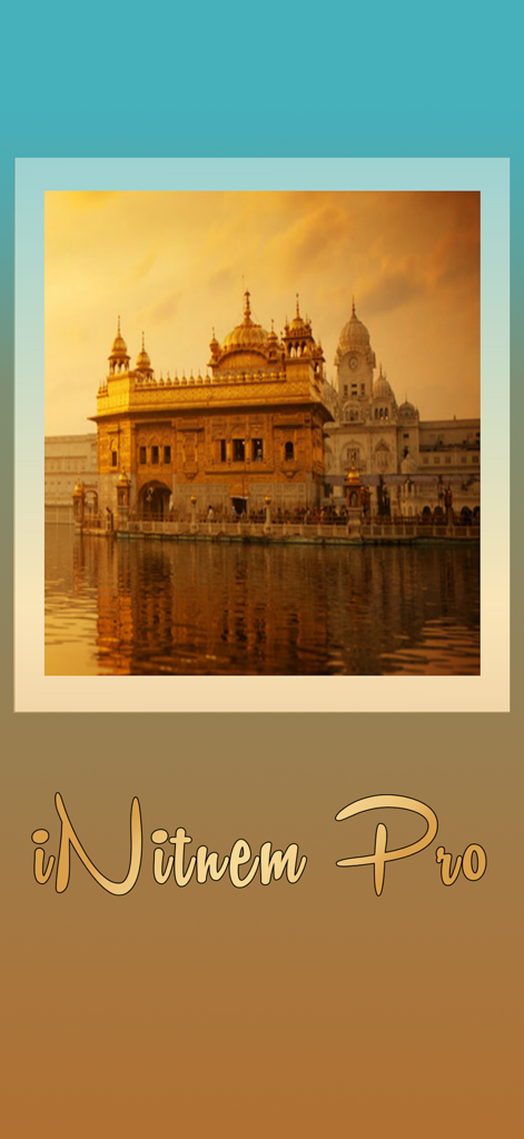 iNitnem Pro - iNitnem Pro app splash screen featuring the Golden Temple