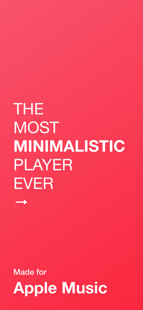 Gestures for a Music Player - Pantalla de introducción de la aplicación Gestures for a Music Player con un diseño minimalista hecho para Apple Music