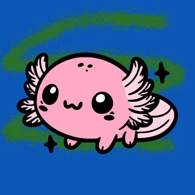cute easy baby axolotl