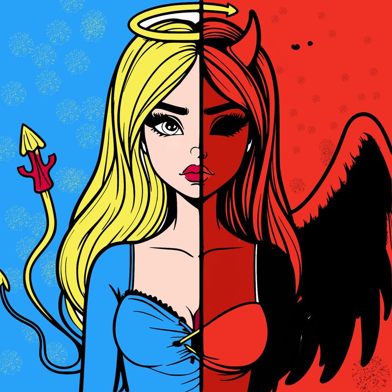 devil vs angel realistic girl