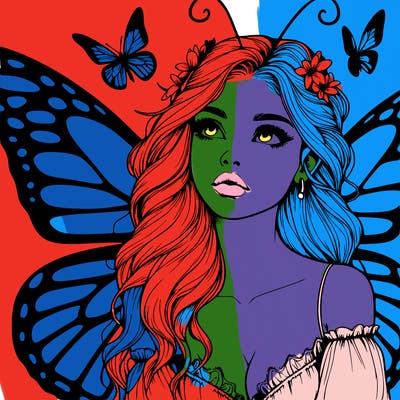 butterfly fairy realistic girl