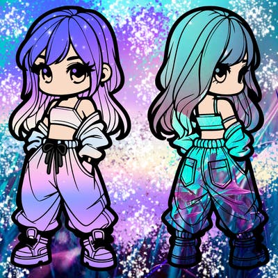 girl in crop top and baggy pants