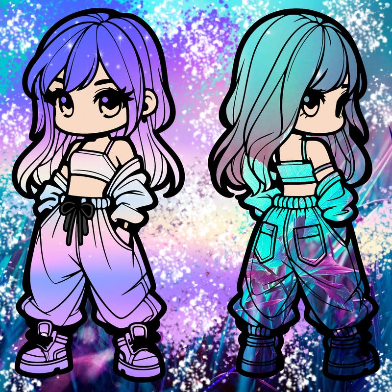 girl in crop top and baggy pants