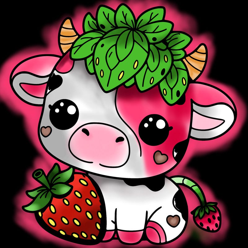cute strawberry cow