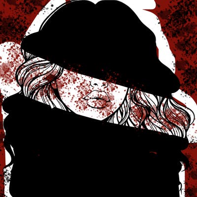 realistic girl with wavy hair and lips