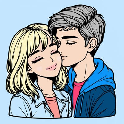 realistic girl and boy  love