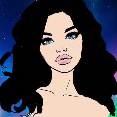 realistic girl with hair and lips