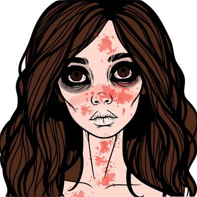 scary beautiful realistic girl