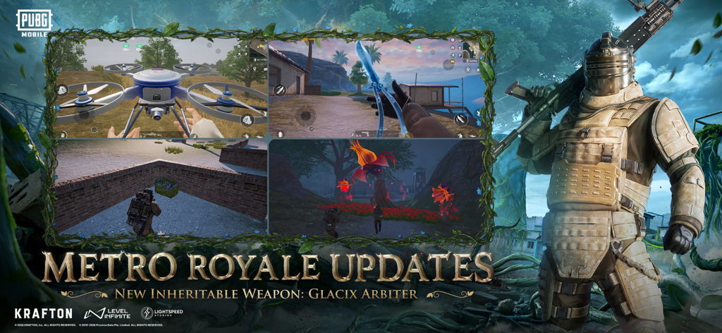 PUBG MOBILE - PUBG Mobile Metro Royale Update-Bildschirm mit neuer Waffe und taktischer Rüstung