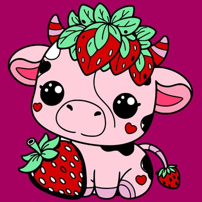 cute strawberry cow