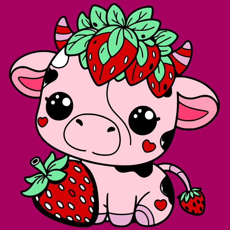 cute strawberry cow