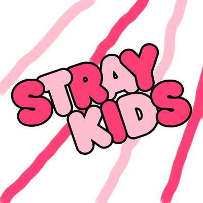bubble letters saying stray kids