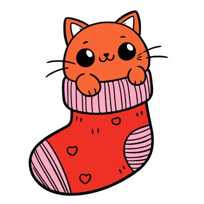cute cat in a sock