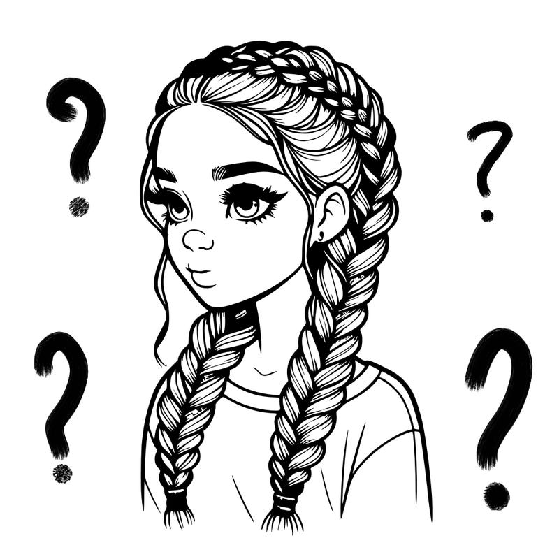realistic girl with braids
