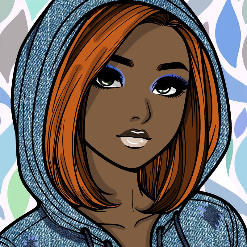 realistic adult girl with hoodie on