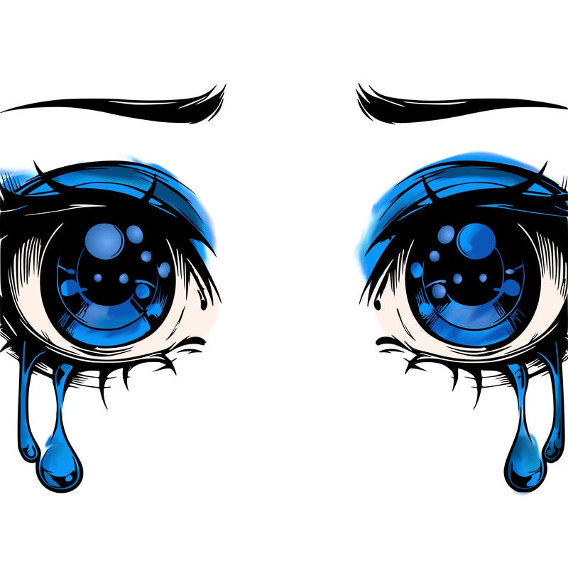 realistic eyes with tears