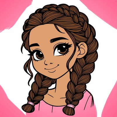 girl with braids realistic
