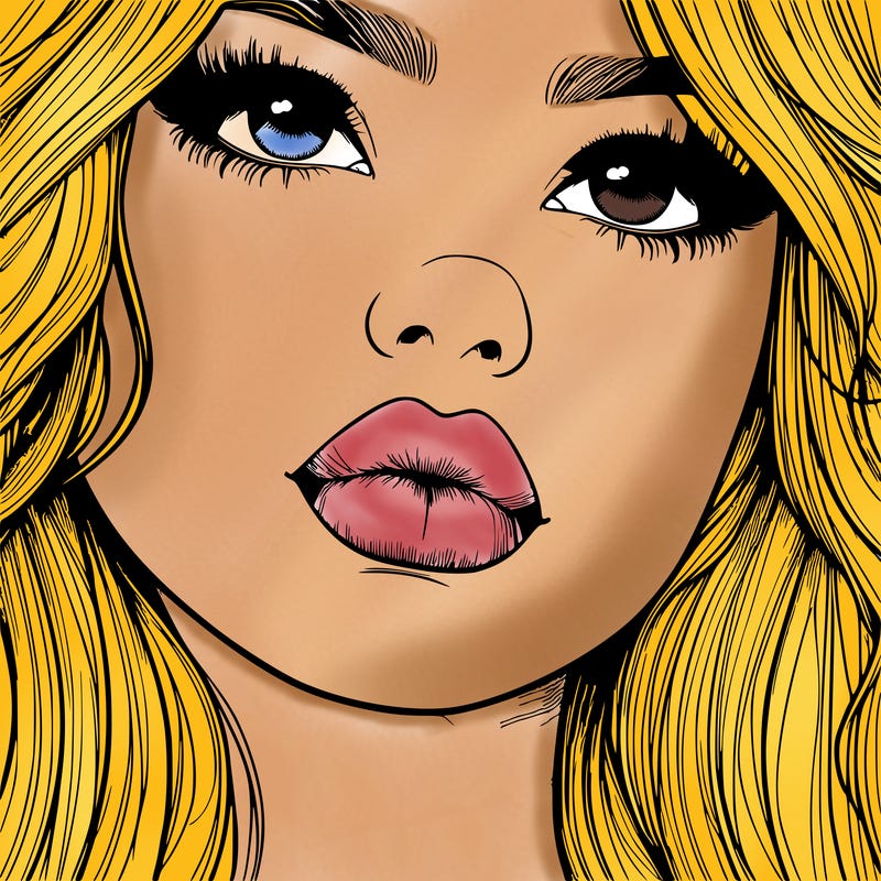 really realistic girl with lips
