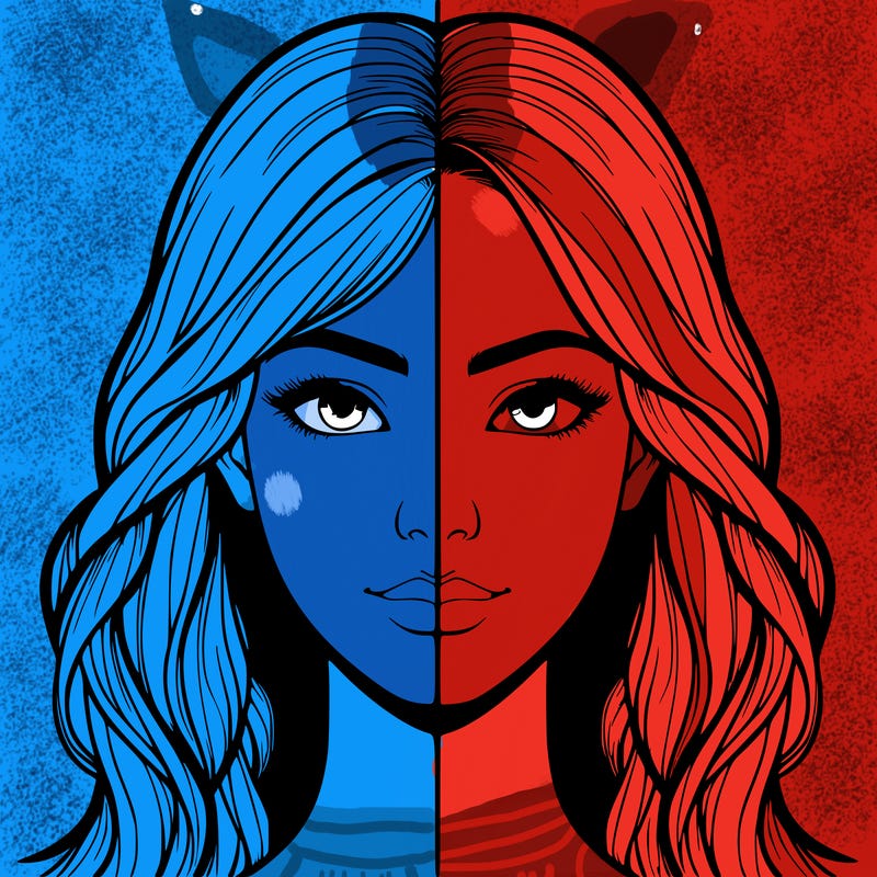 realistic girl, split