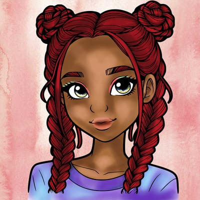 realistic girl with braids