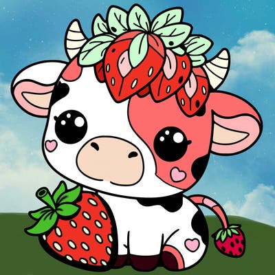 cute strawberry cow