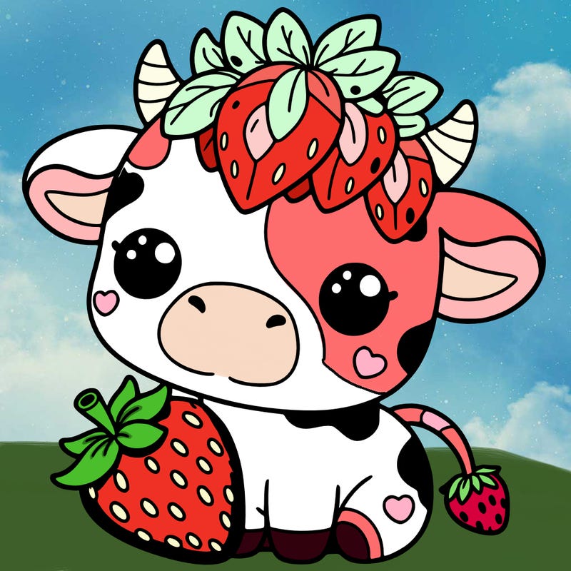 cute strawberry cow