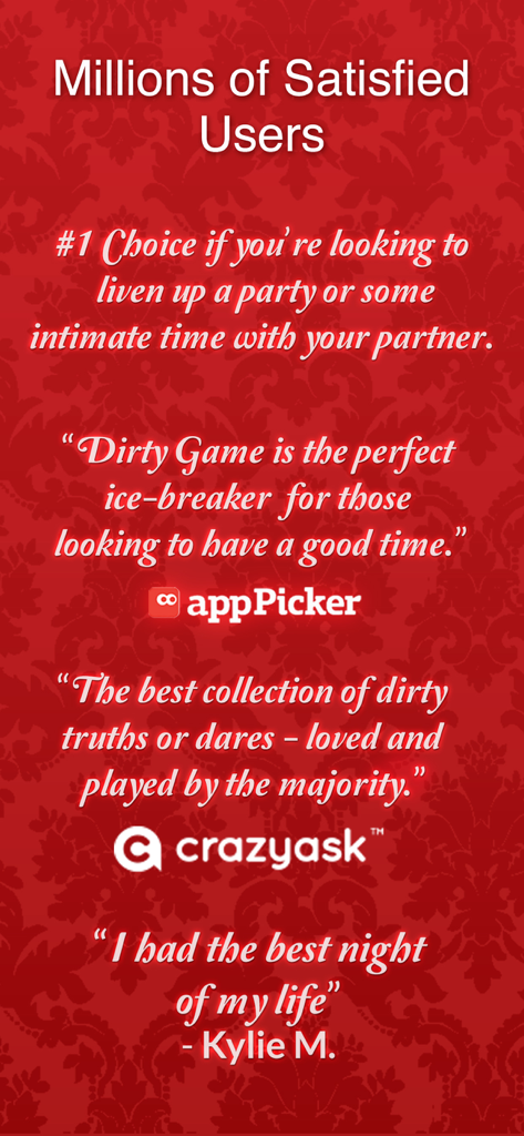 Dirty Game - Hot Truth or Dare - Positive Nutzerbewertungen und Testimonials für die Dirty Game Wahrheit oder Pflicht App