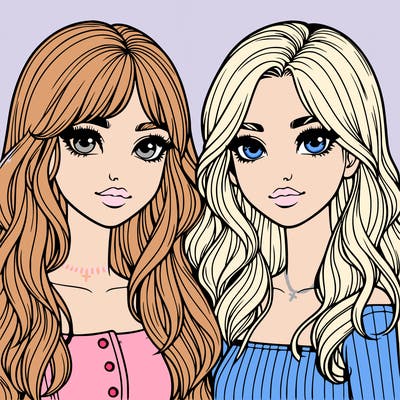 realistic 2 girls