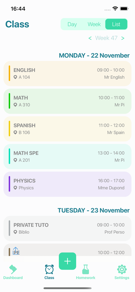 Class Timetable by TimeTo - Education App | MWM