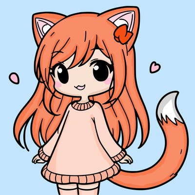 girl with cat ears and tail