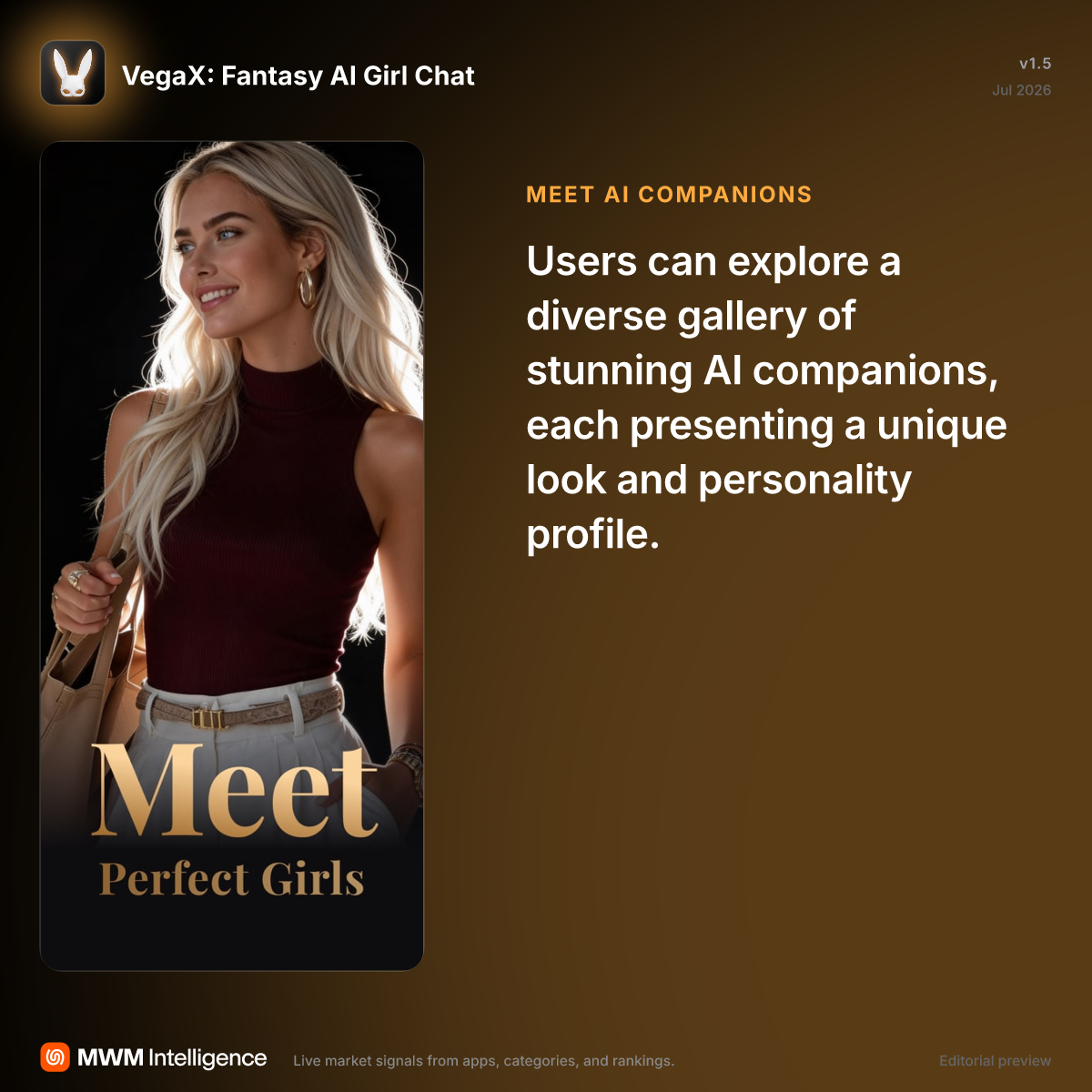 VegaX: Fantasy AI Girl Chat - Entertainment App | MWM
