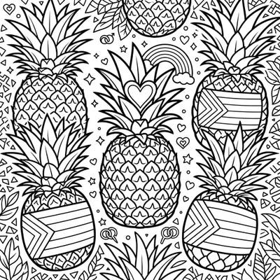 Dive into a world of vibrant celebration with this unique Pineapple Pride coloring page, blending tropical fun with heartfelt messages of love and diversity. Perfect for adults and teens, it offers an engaging way to express your creativity and show your support for the LGBTQ+ community.