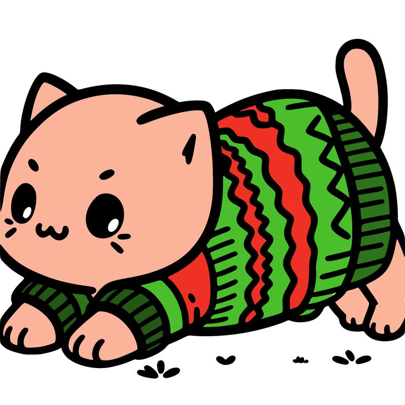 pushed cat with sweater