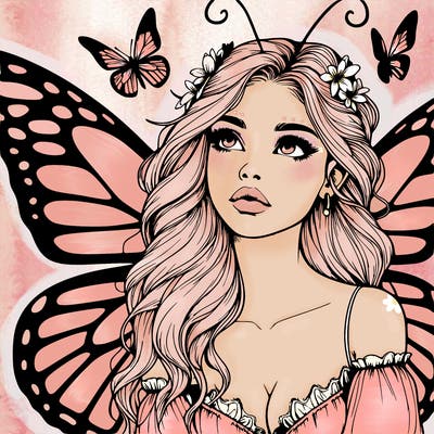 butterfly fairy realistic girl