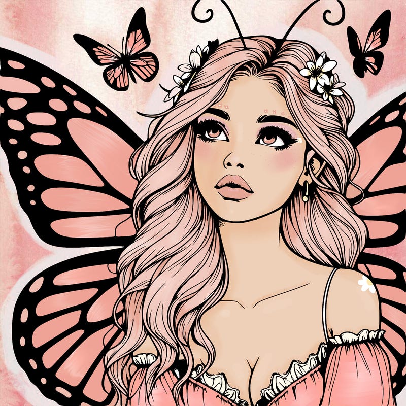 butterfly fairy realistic girl