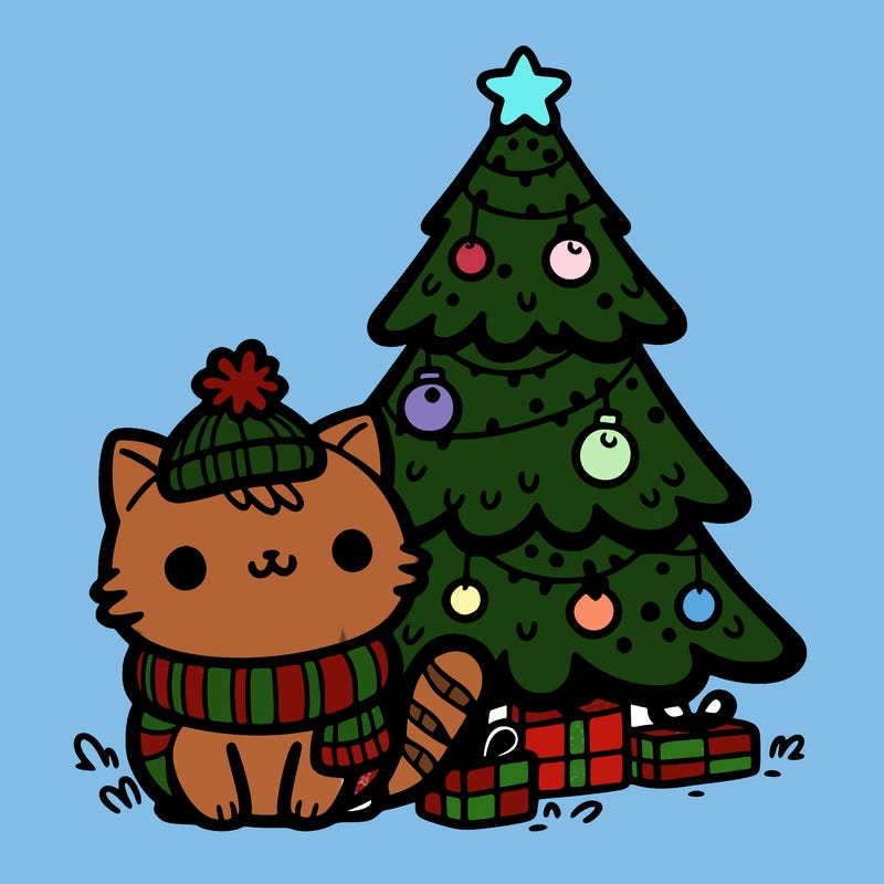 christmas tree cat