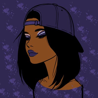 realistic  girl with a backwards hat