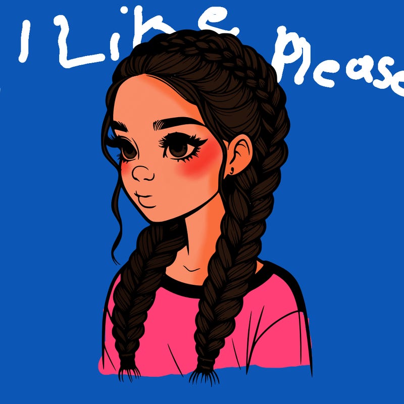 realistic girl with braids