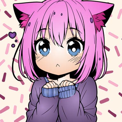 shy anime catgirl