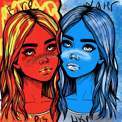 realistic girl split