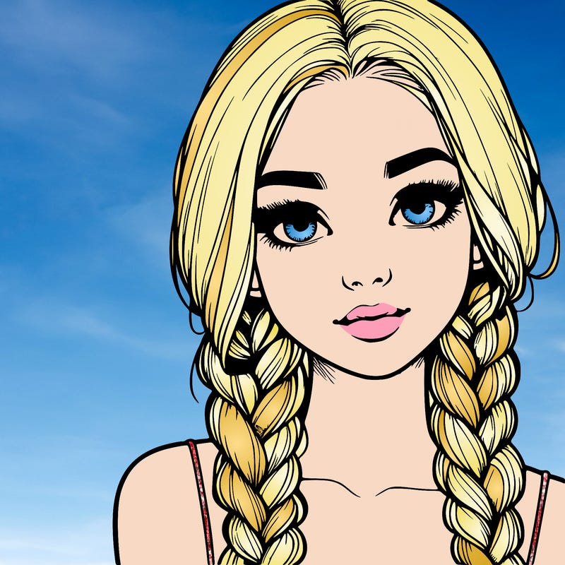 realistic girl with braids