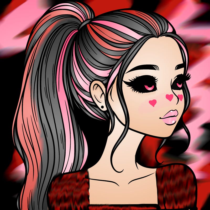 a beautiful and realistic girl with a high pony tail