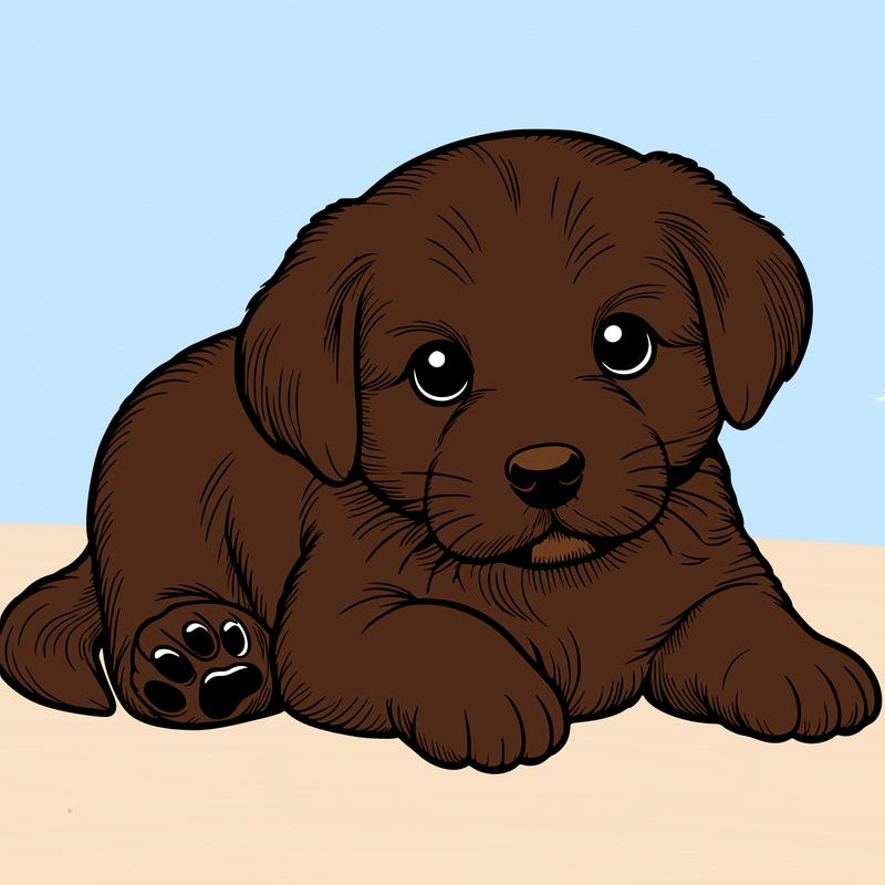 a cute realistic puppy