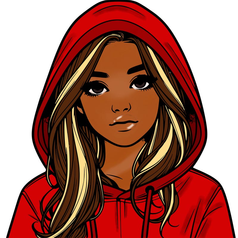 realistic girl with a hoodie