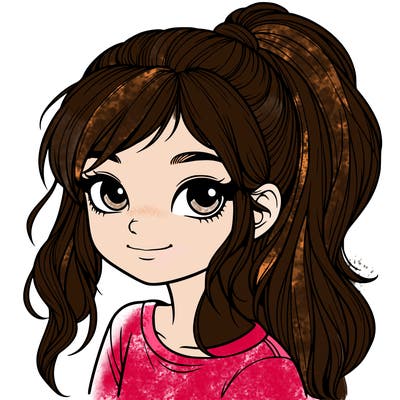 realistic girl with ponytail