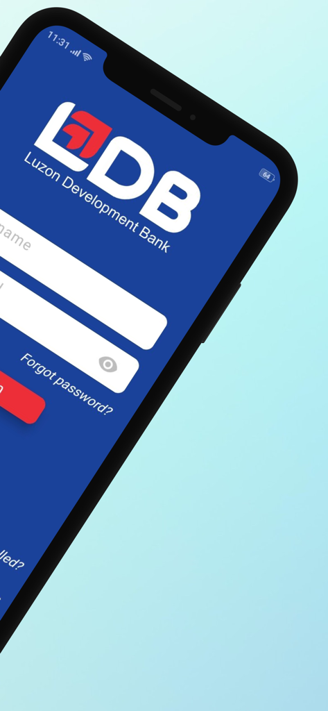 LDB Mobile - LDB Mobile login screen for Luzon Development Bank showing the secure access interface.