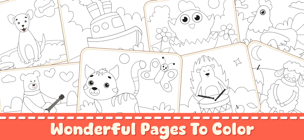 Coloring Games Kids・Babies 2-6 - Coleção de vários modelos de colorir de animais e objetos para crianças pequenas e pré-escolares