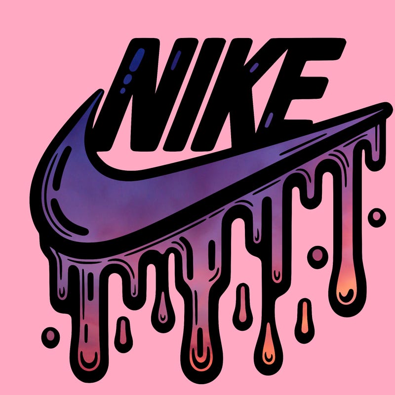 dripping nike logo