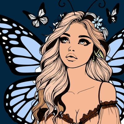 butterfly fairy realistic girl
